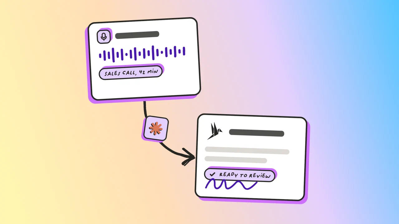 How to turn a sales call transcript into a ready-to-sign contract