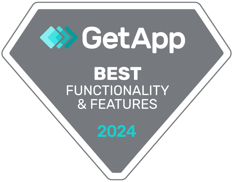 GetApp best functionality & features 2024 badge