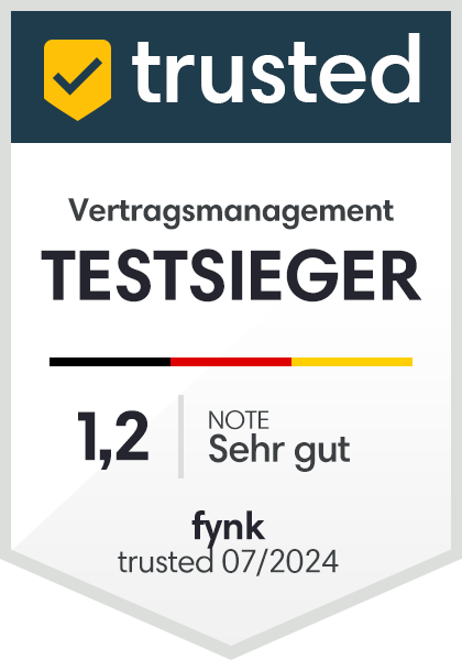 Trusted.de Testsieger 24 in der Kategorie Vertragsmanagement Abzeichen