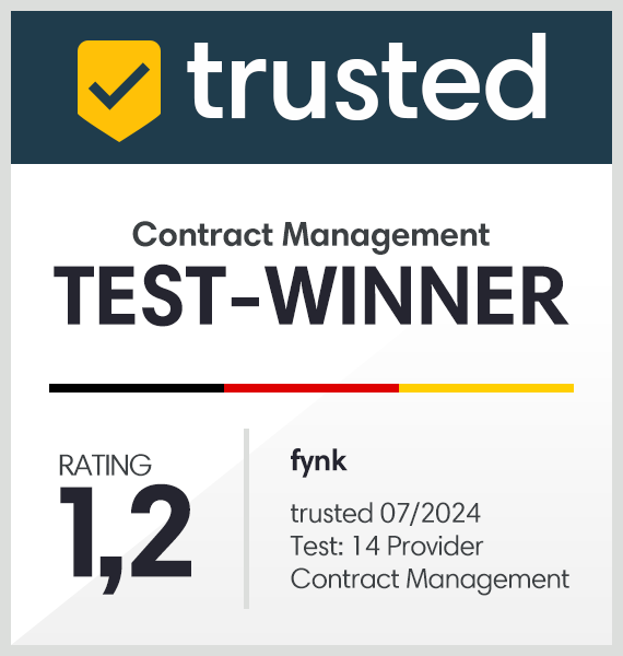 Trusted.de test winner 2024 in category contract management badge