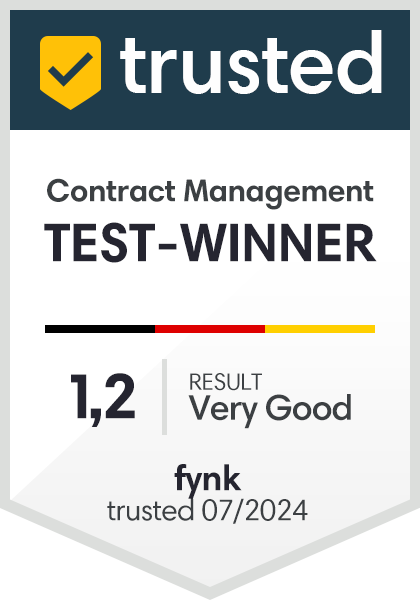 Trusted.de test winner 2024 in category contract management badge