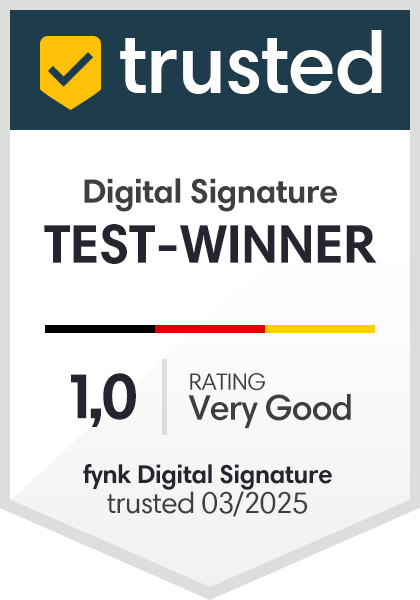 Trusted.de test winner 2024 in category digital signature badge