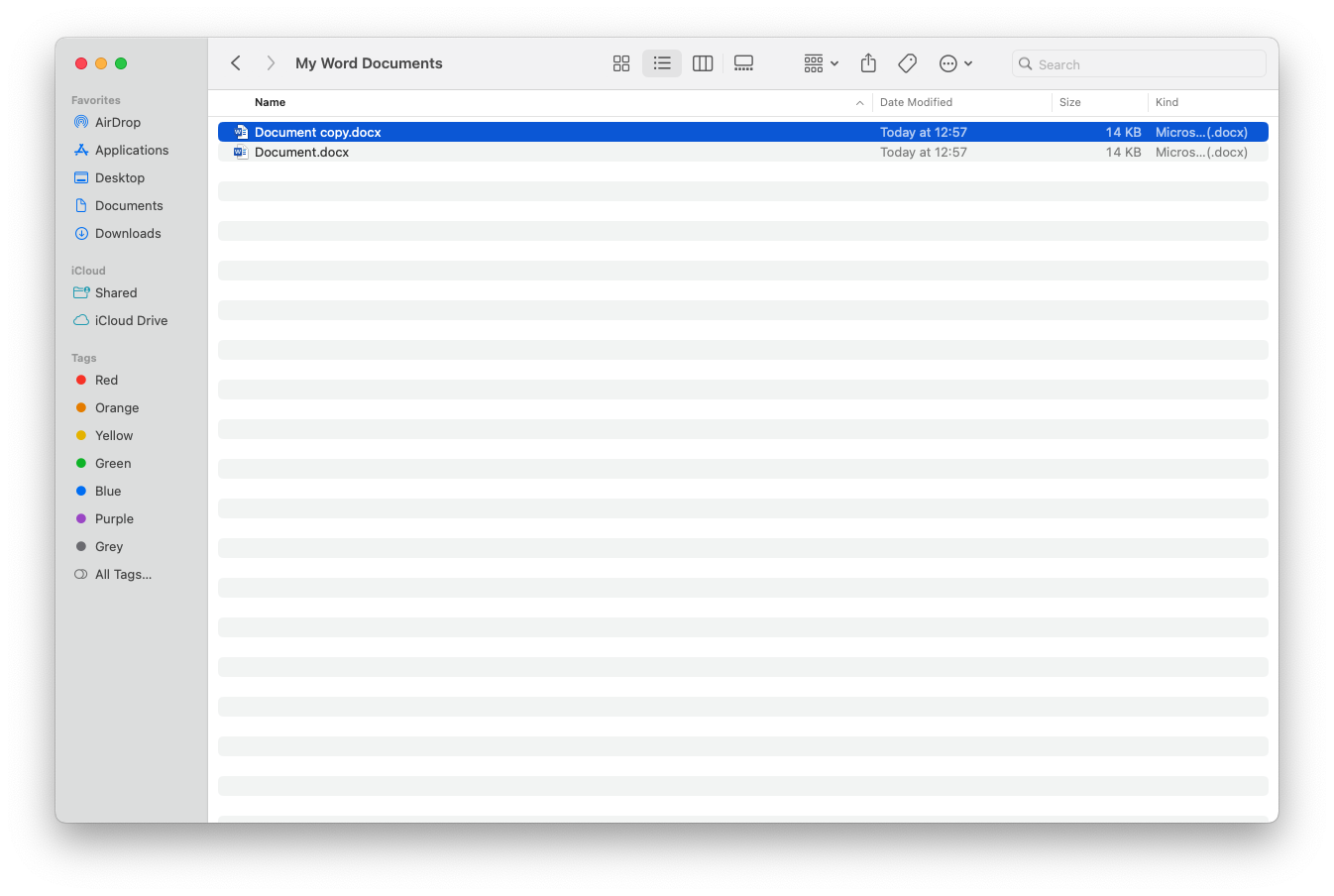 Duplicated Word file in macOS Finder Duplicated Word file in macOS Finder