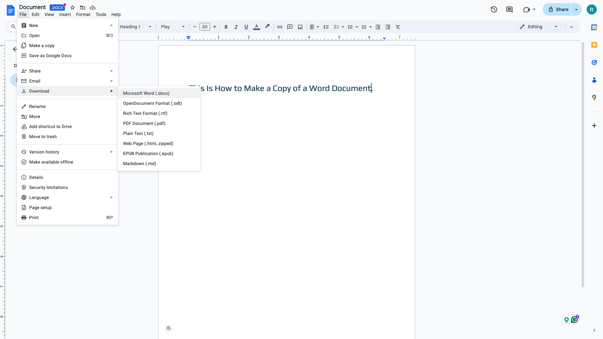 Export a Word document in Google Docs Export a Word document in Google Docs