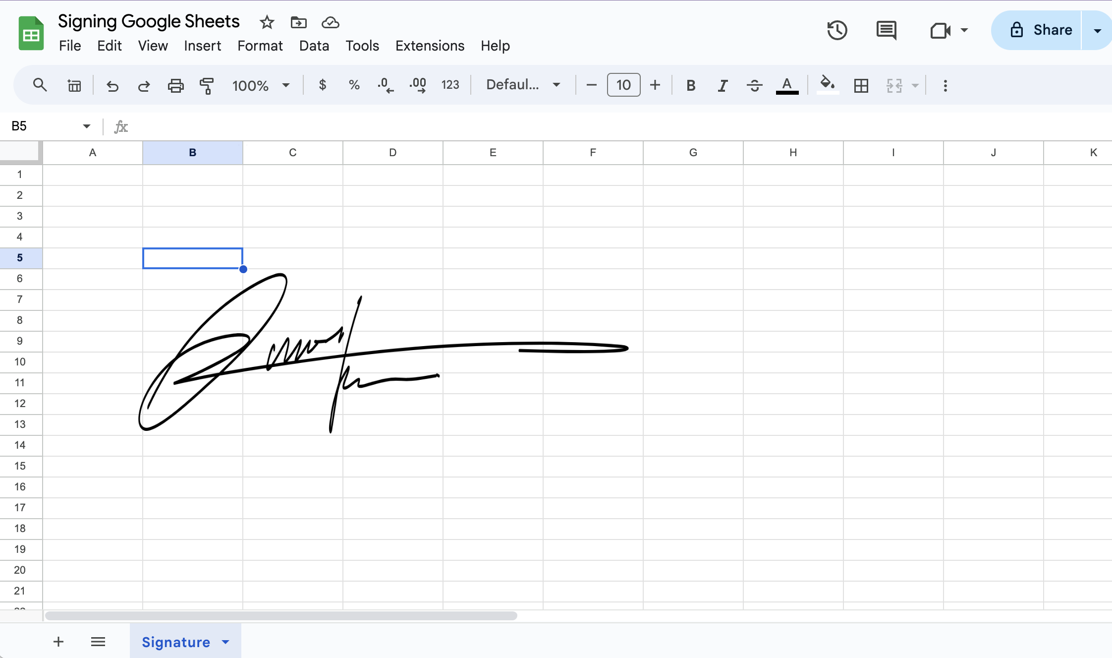 add signature image google sheets