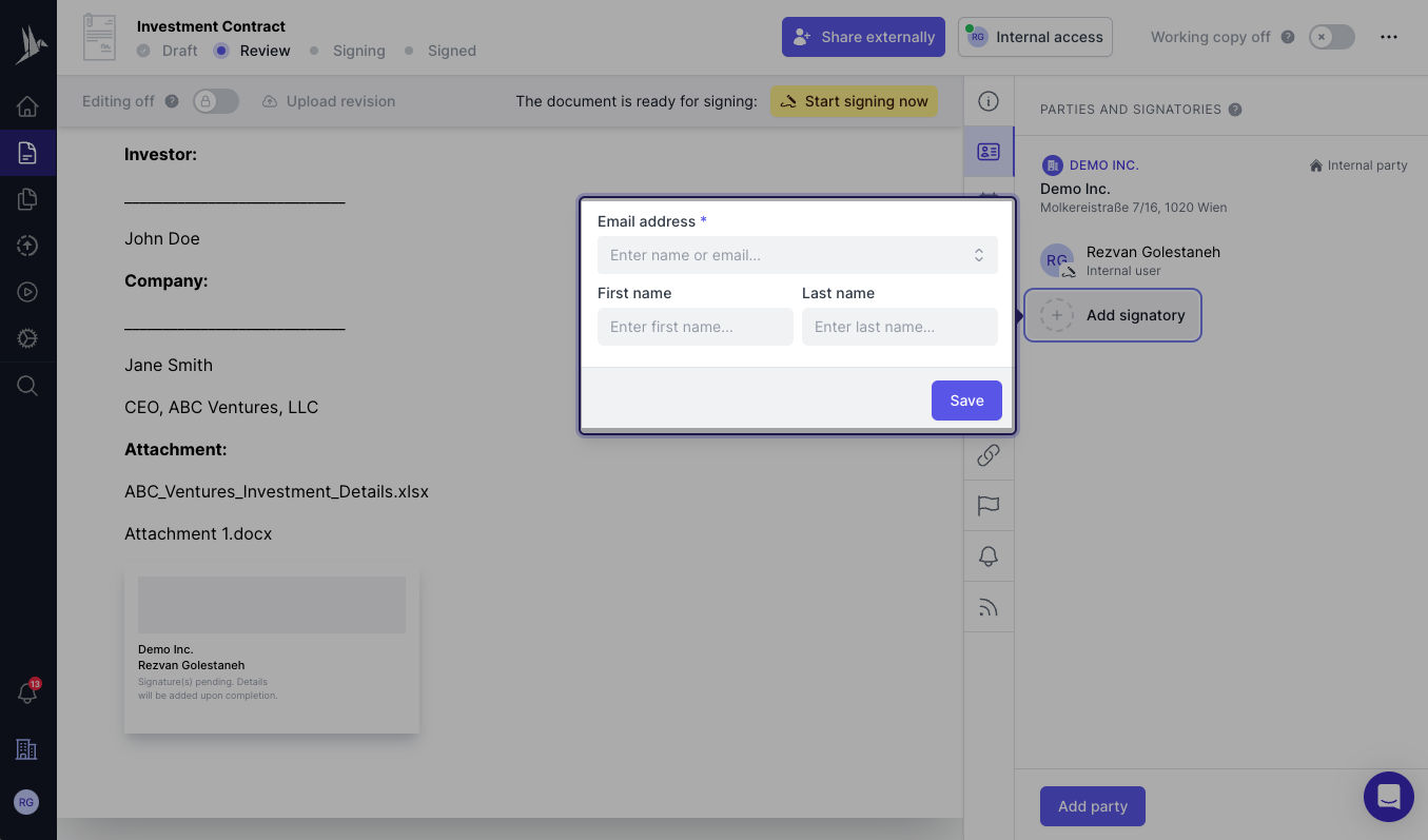 adding signers in fynk