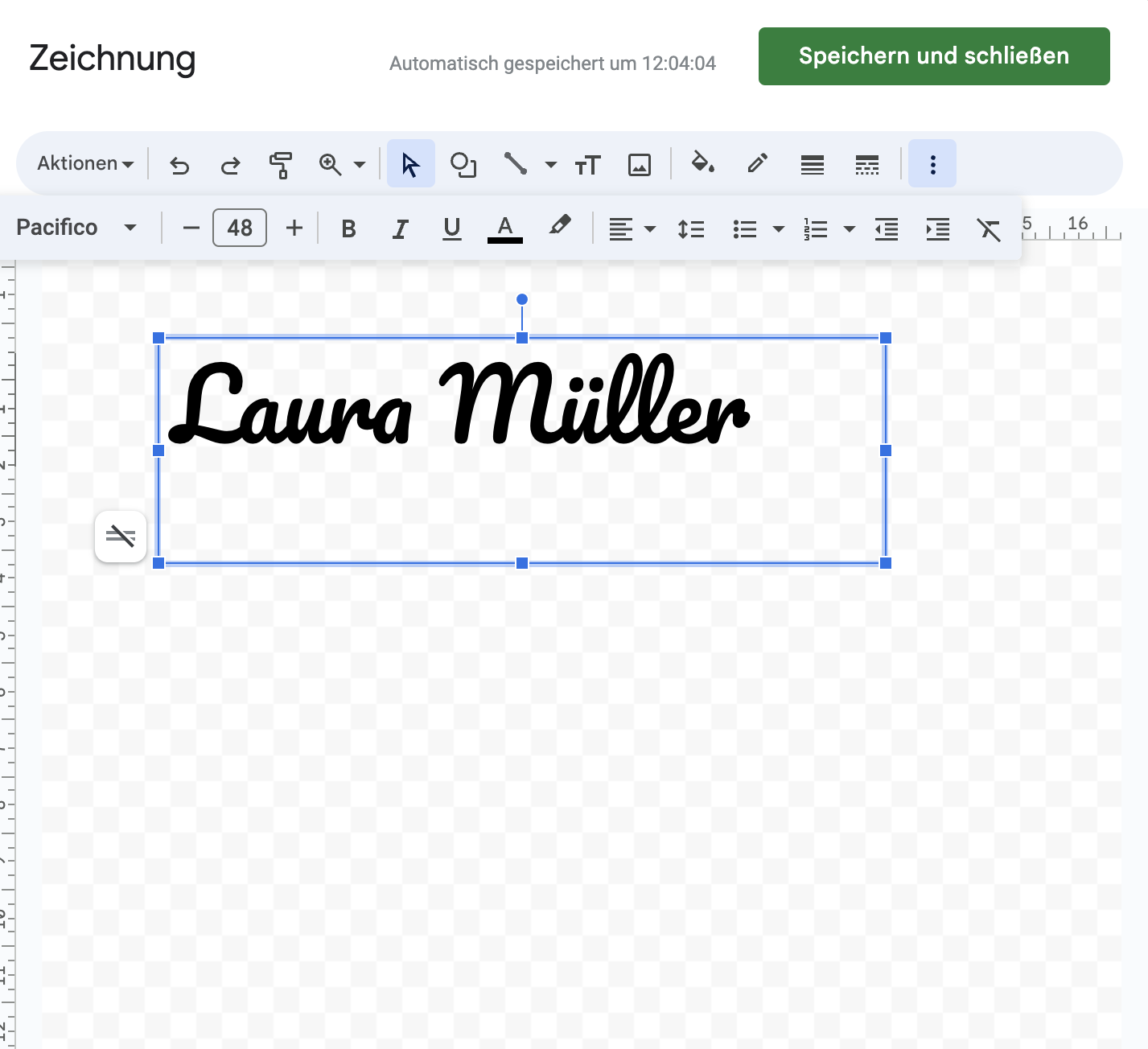 Eingegebene Unterschrift Google Sheets