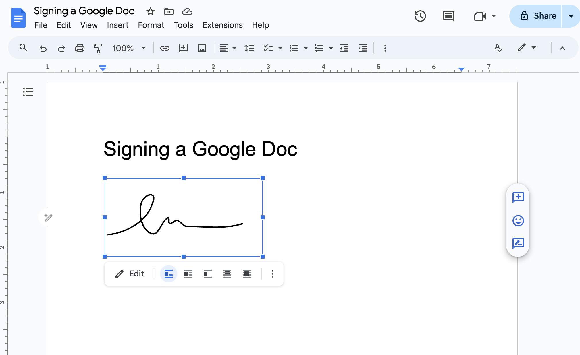 electronic signature in google docs