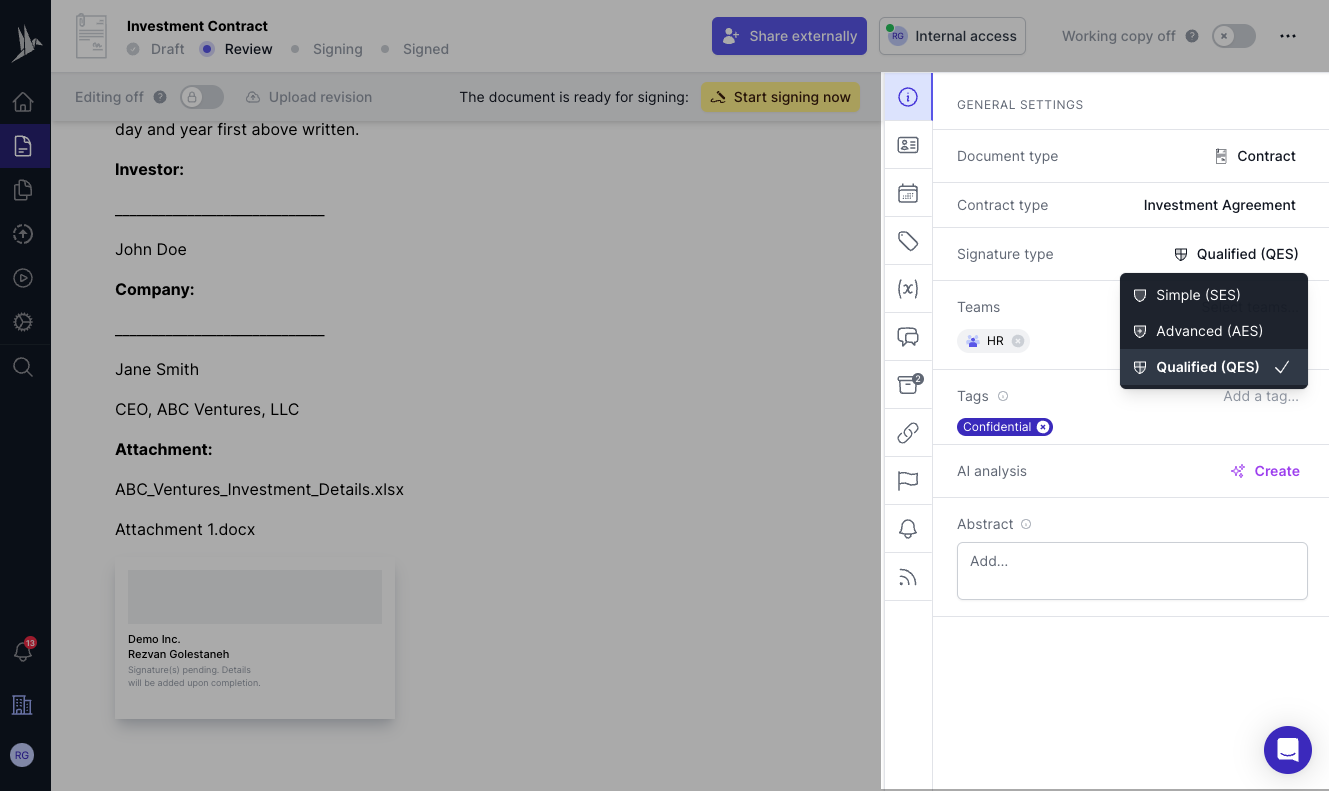 general settings in fynk