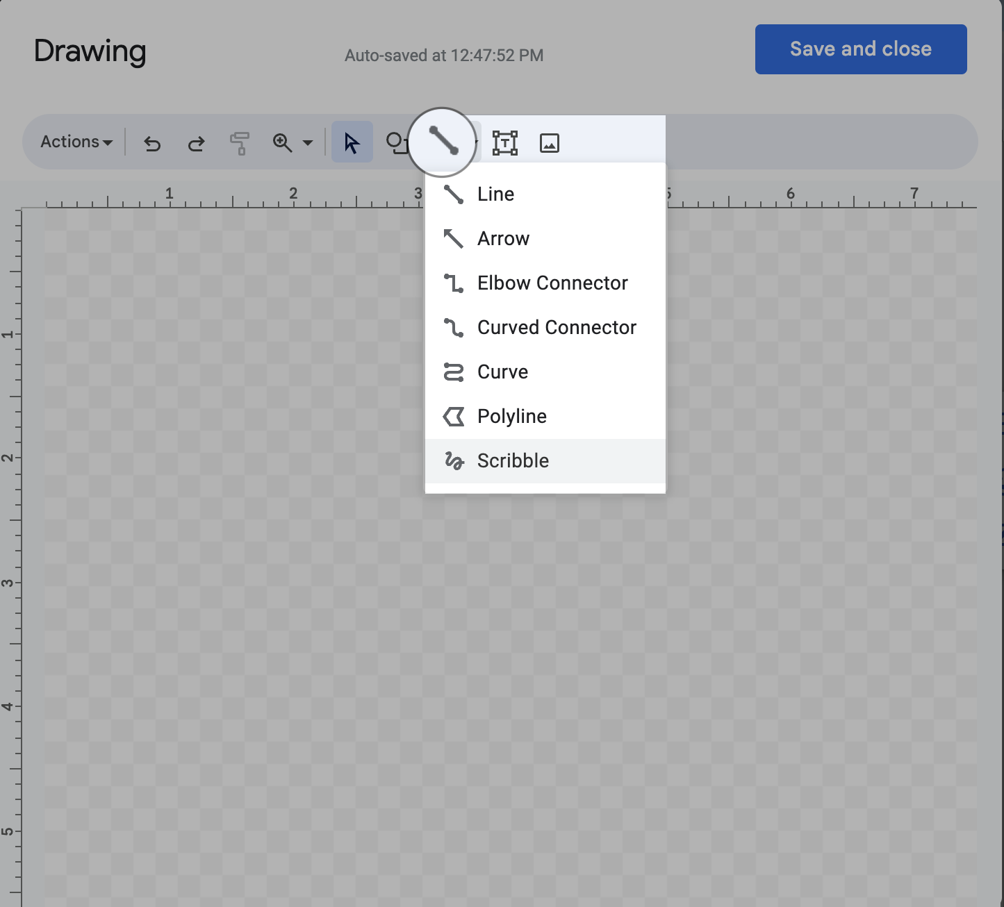 scribble tool in google docs drawing