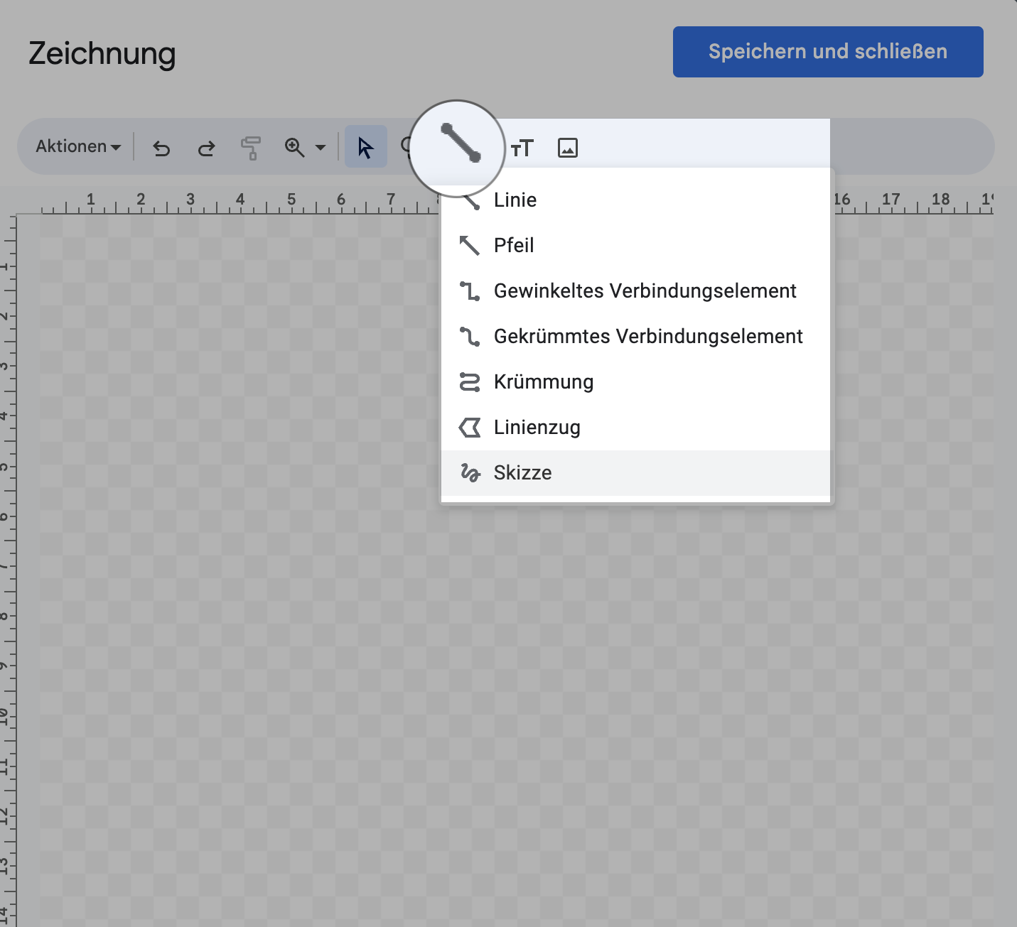 Skizze in Google Docs Zeichnung