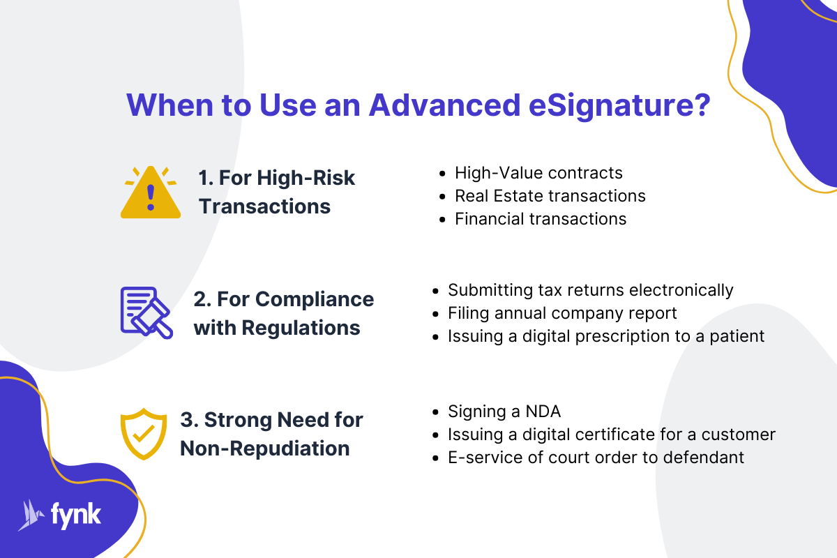 when to use advanced electronic signature