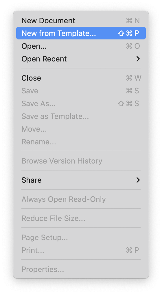 New from template option in Microsoft Word New from template option in Microsoft Word