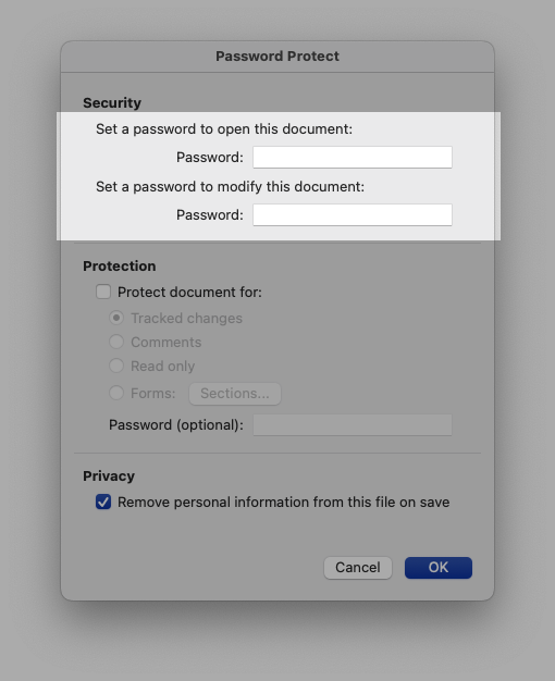 Removing password from Word document before saving Removing password from Word document before saving