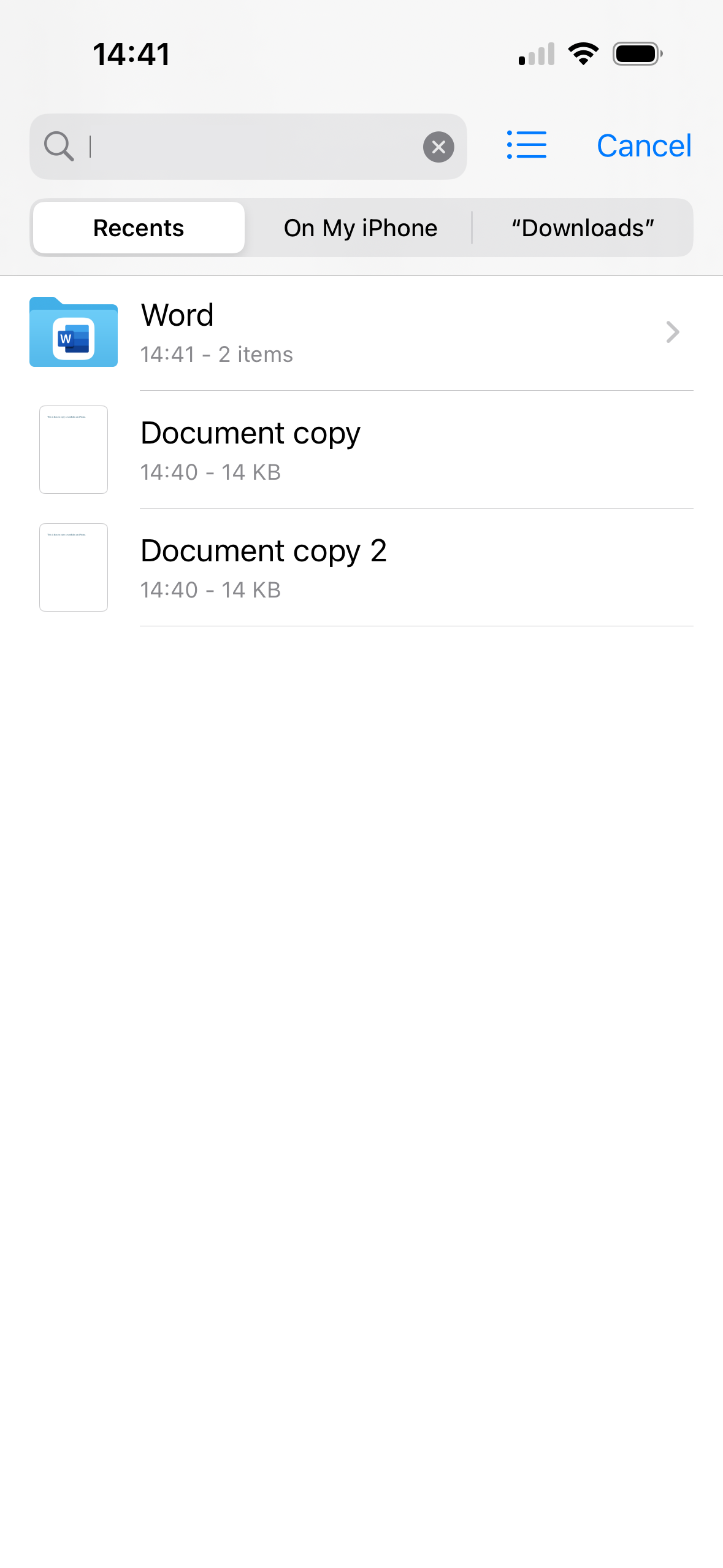 Kopie eines Word-Dokuments mit der iOS-Dateien-App speichern