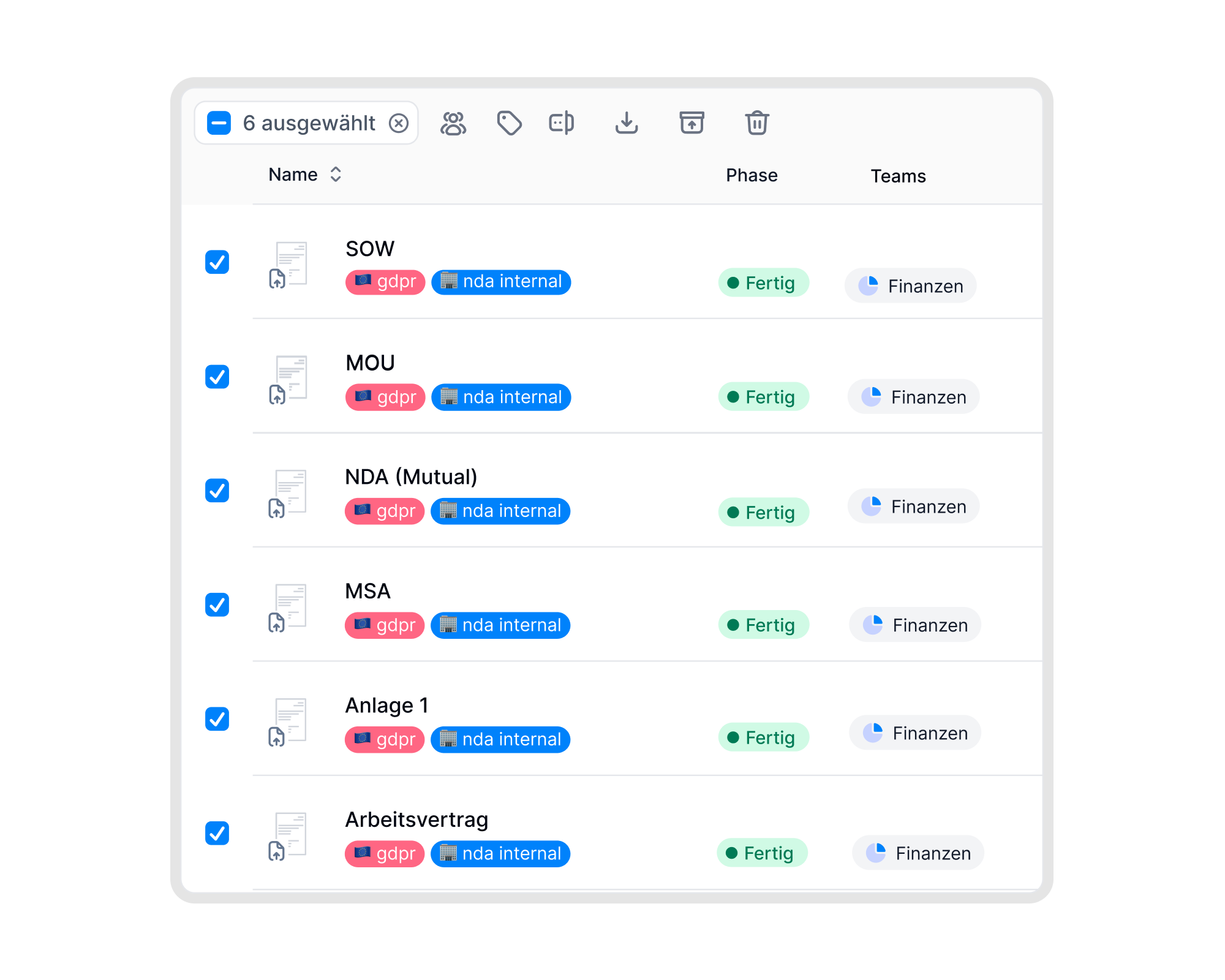 Alle Verträge in Minuten importieren. Kein Aufräumen nötig.