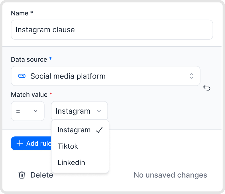 Setting up a platform condition in fynk