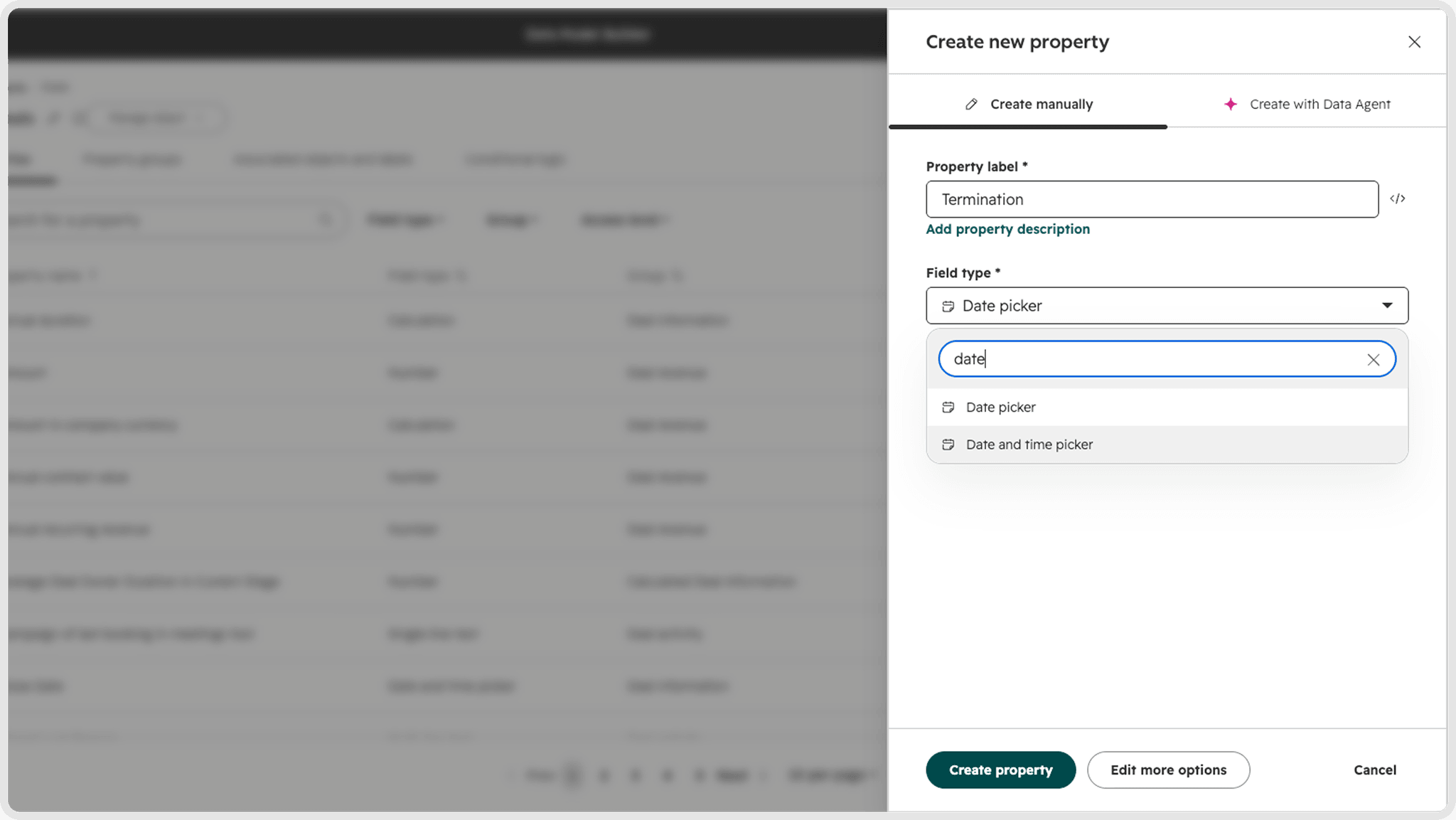 Creating a custom date property on HubSpot deals