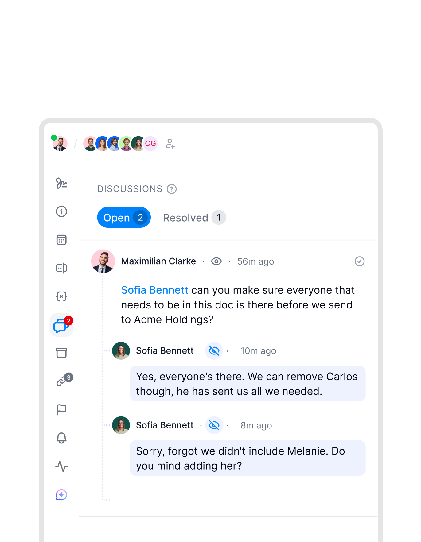 Work with your team on one final document version