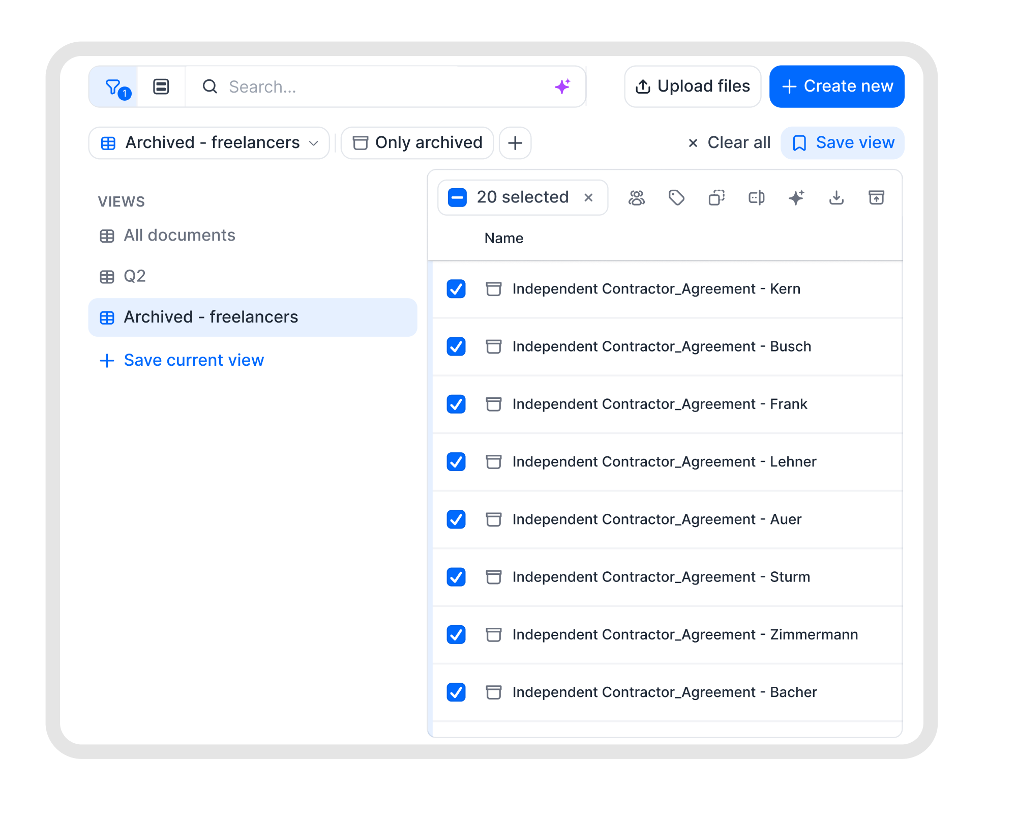 Documents done, not deleted.