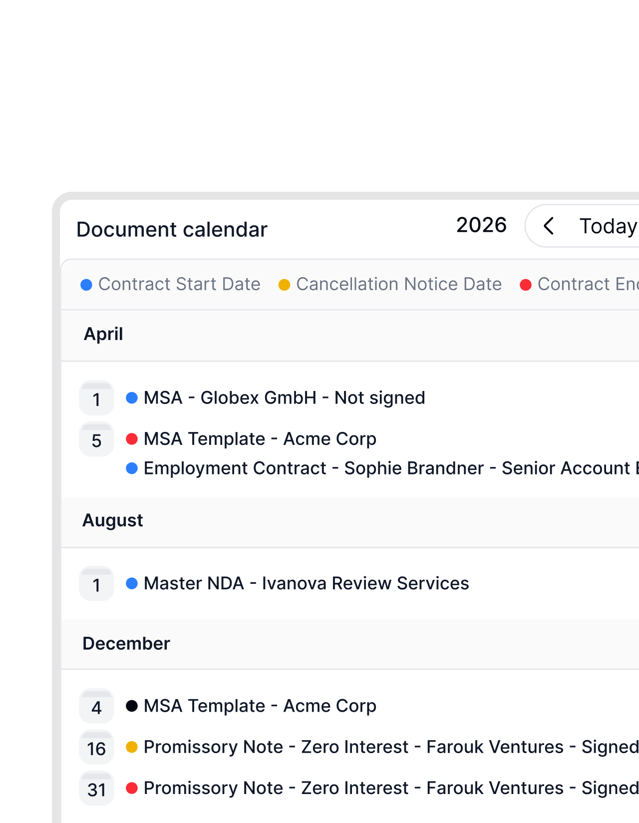 See all your tasks in a live calendar
