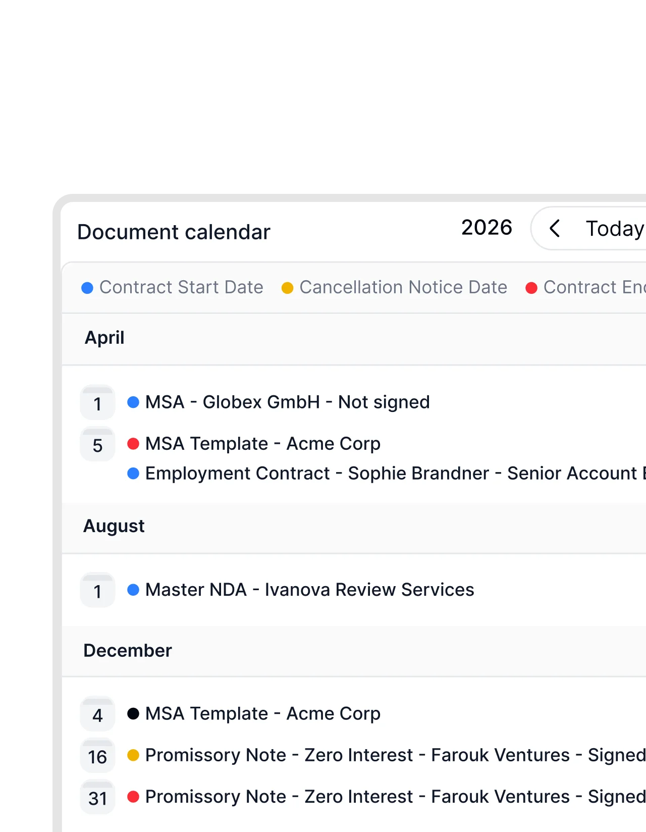 Tasks, reminders, dates and durations