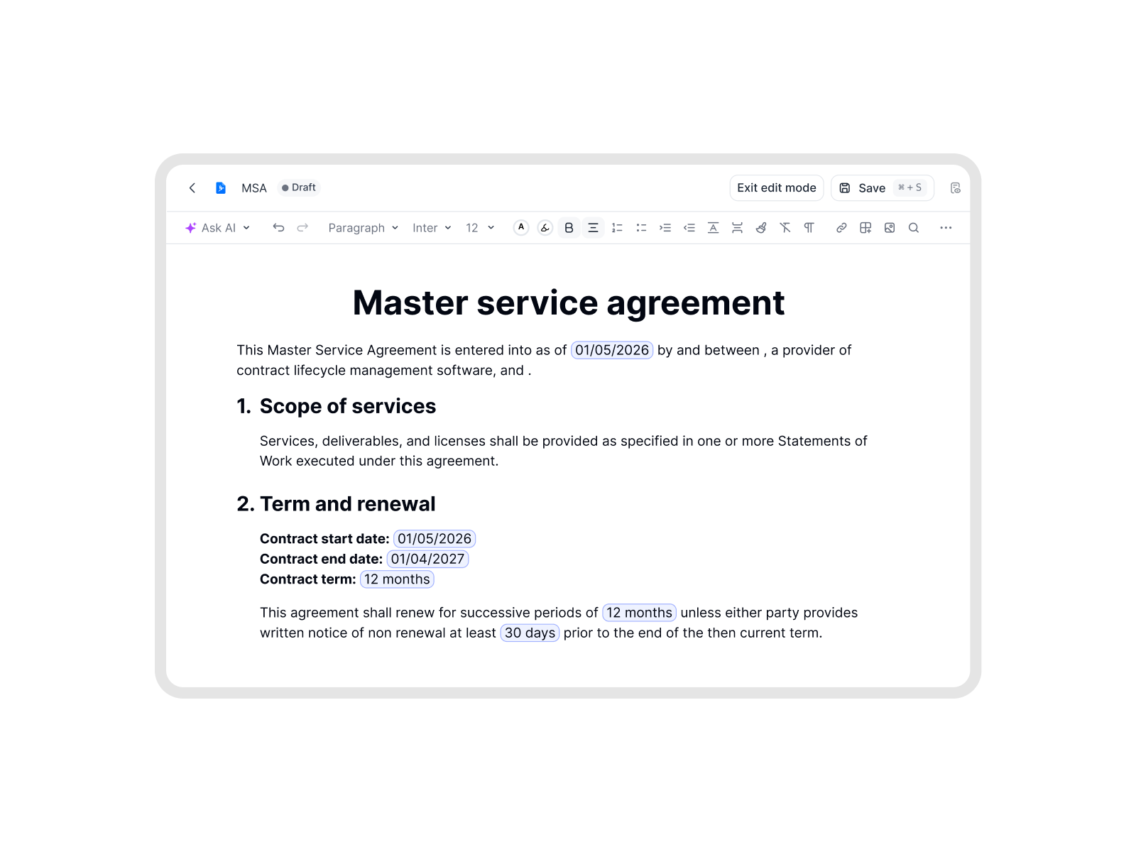 Document editor
