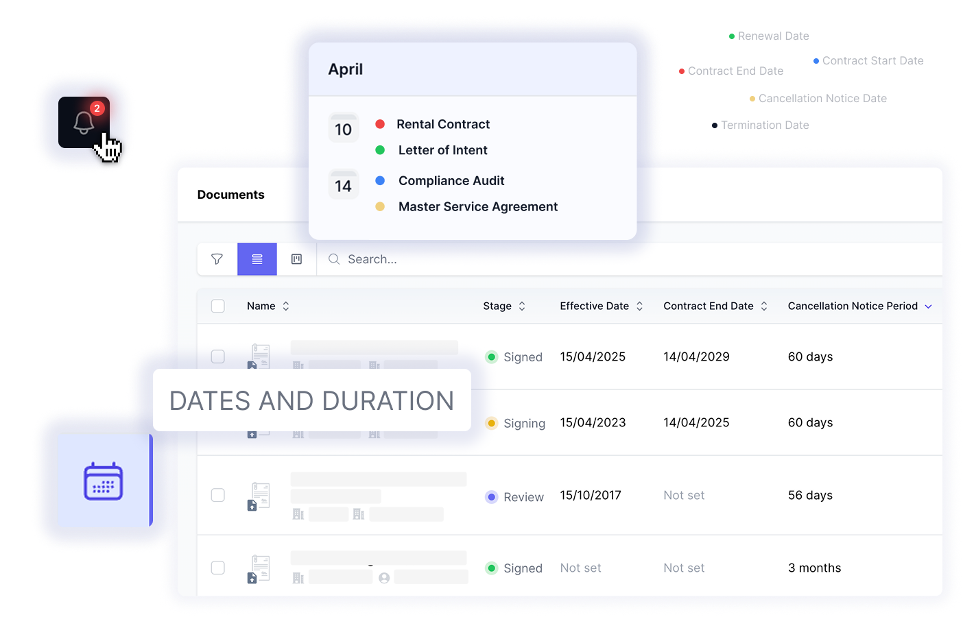 Document list in fynk