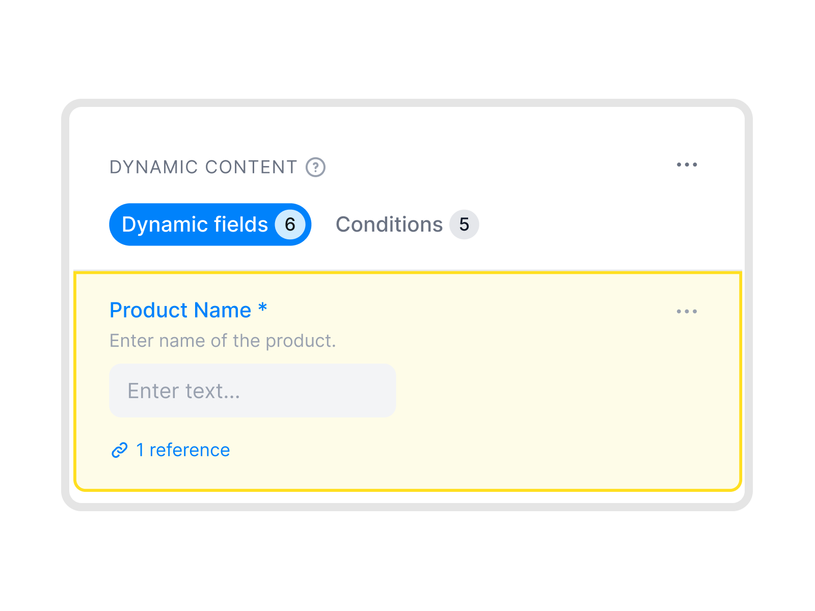 Dynamic fields