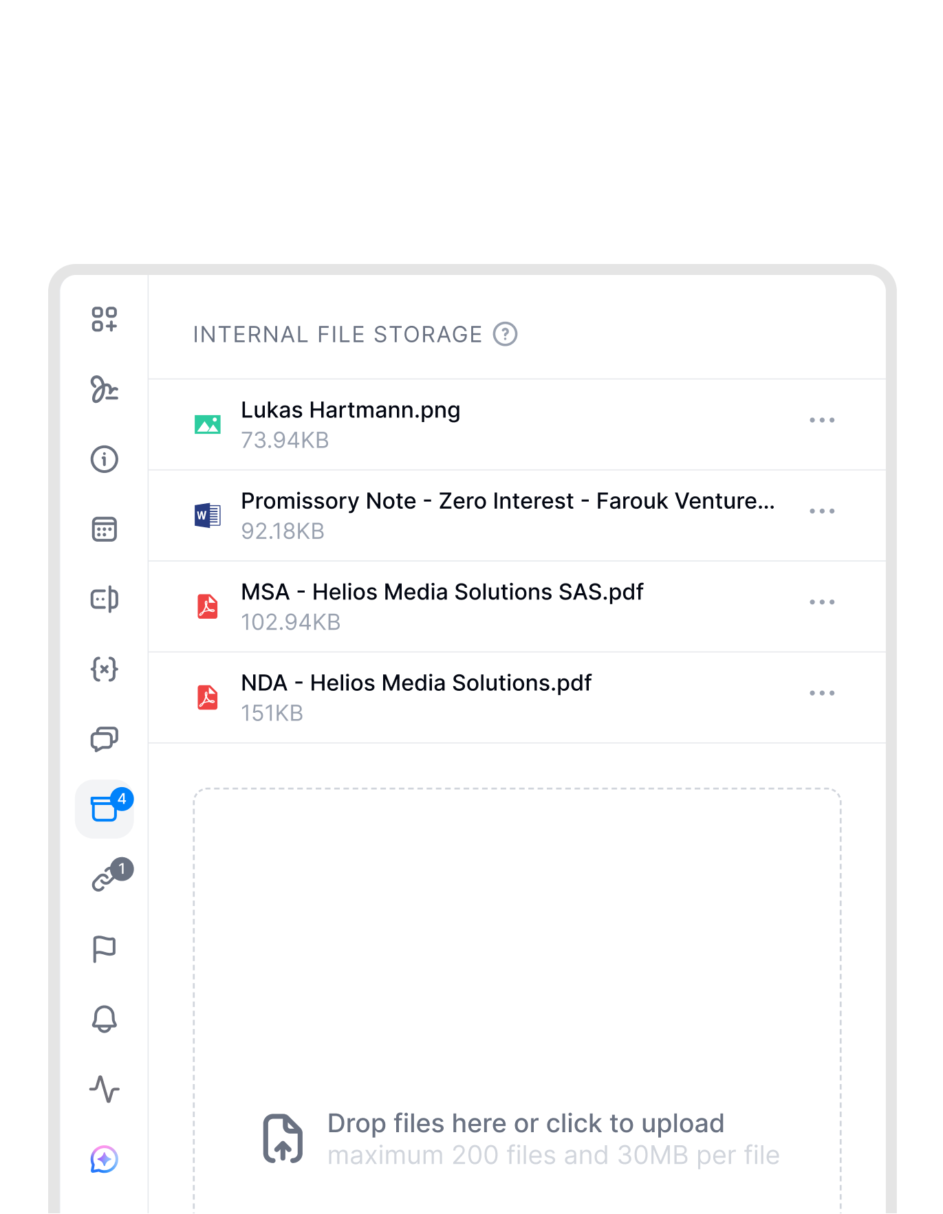 Keep files and attachments together.