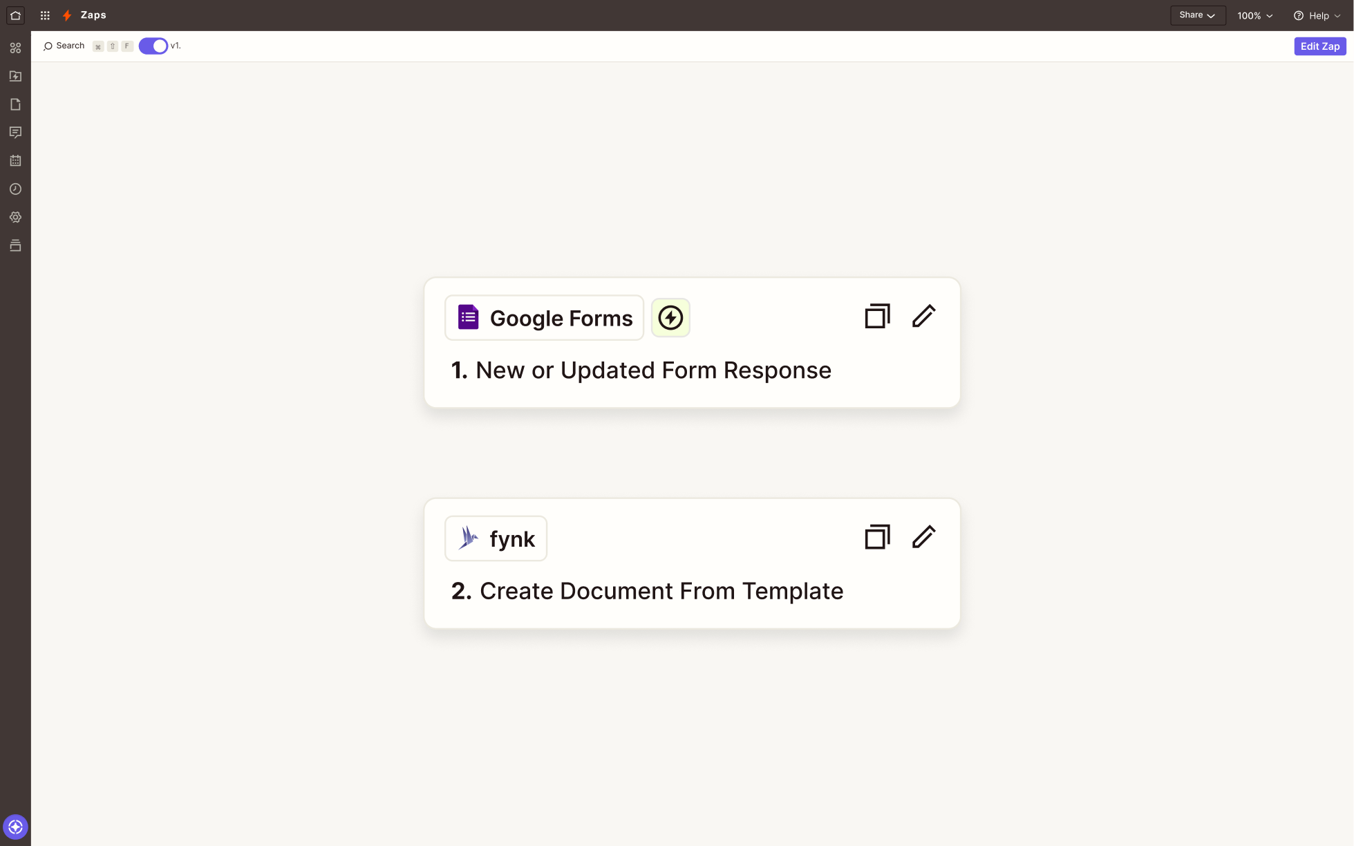 Google Forms fynk automation Zapier