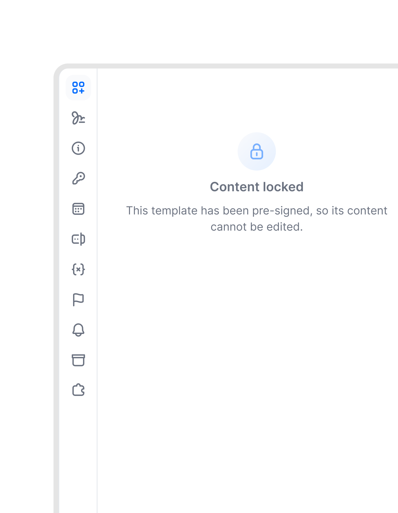 Locked document templates after signing