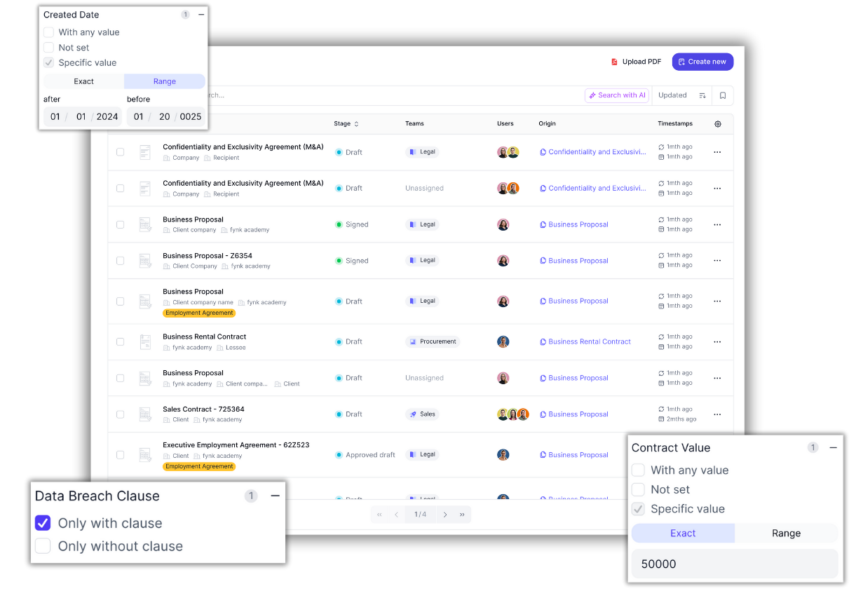 Metadata search in fynk