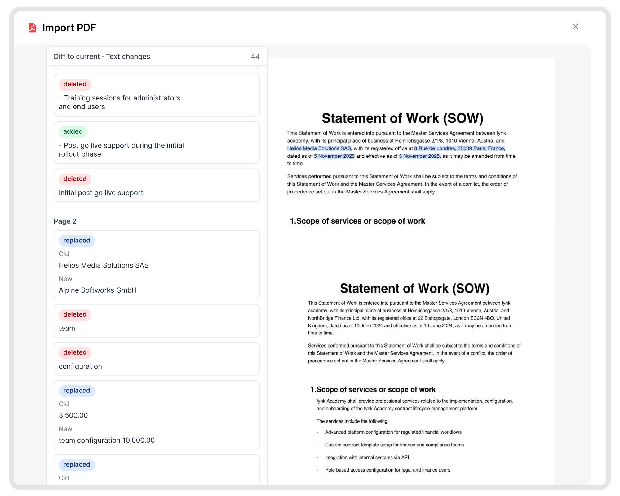 Compare two PDF versions side-by-side. Instantly.