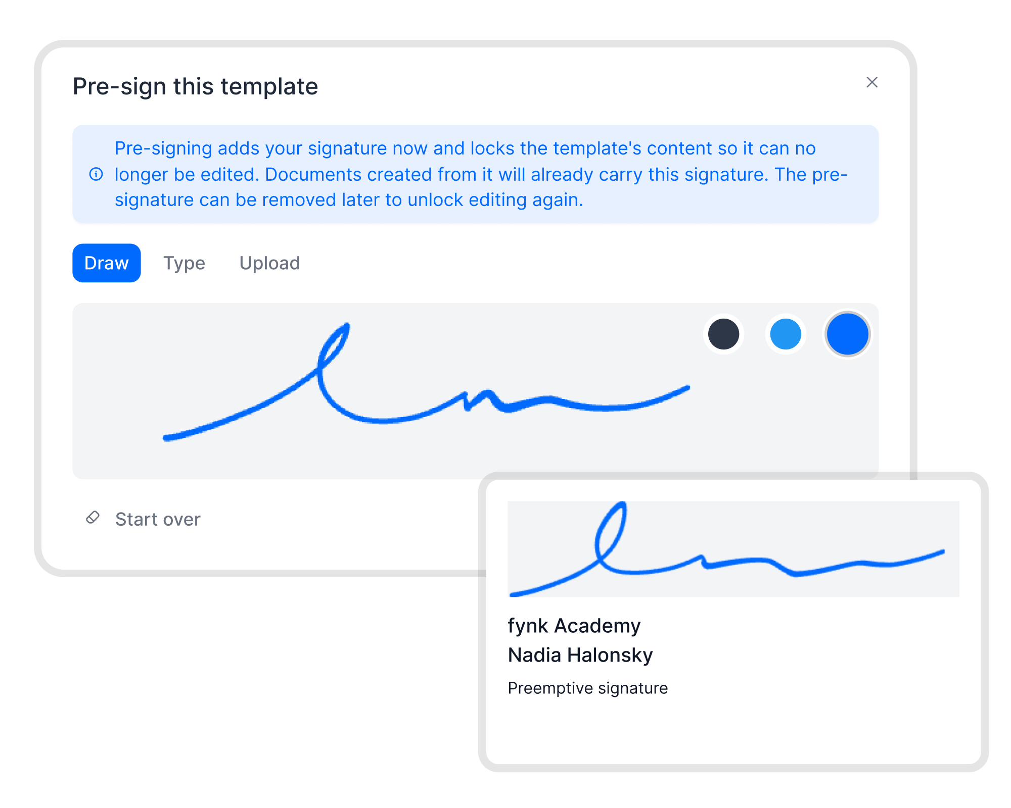 Add your signature once, send it forever.