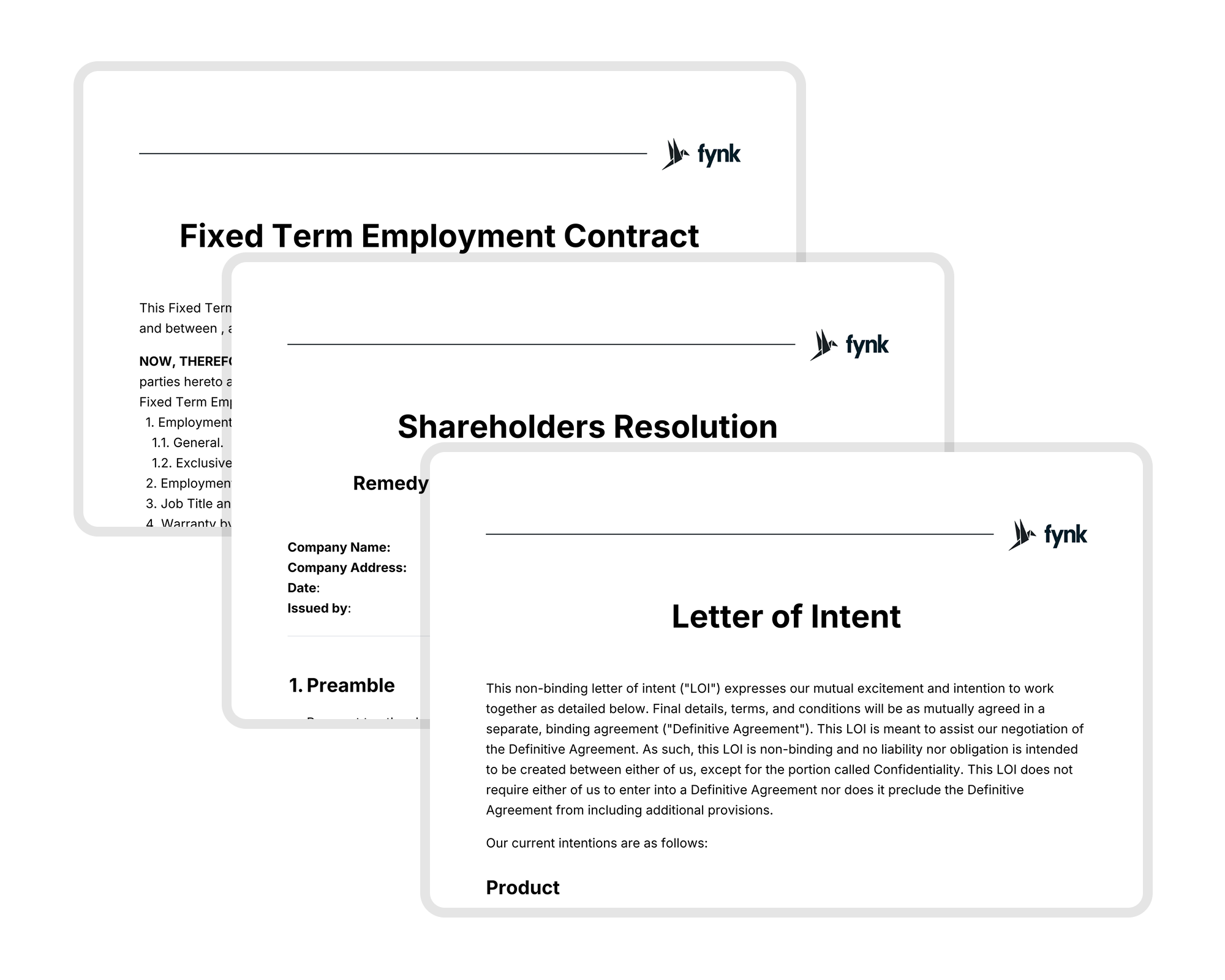 Free templates to draft agreements in minutes, not hours.
