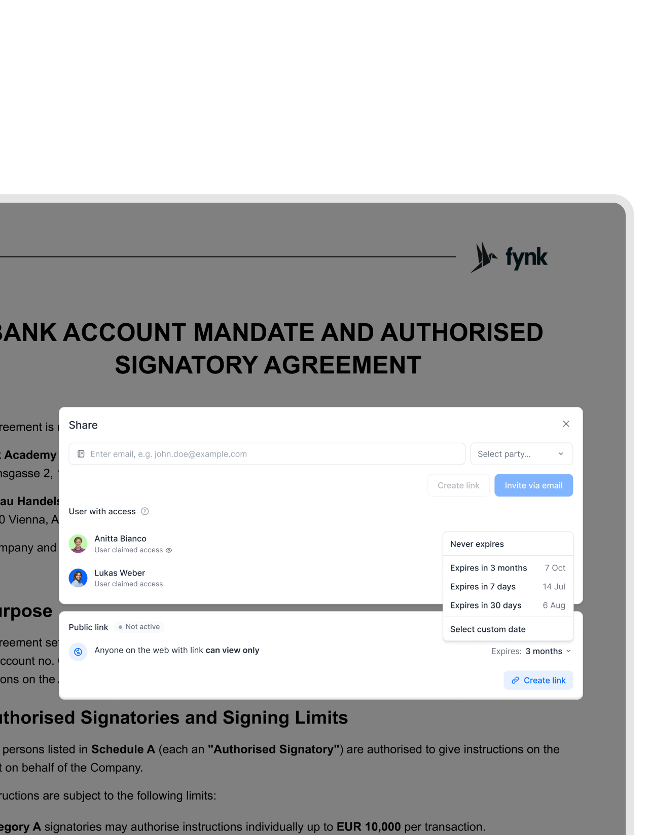 Send a contract straight from your own email.
