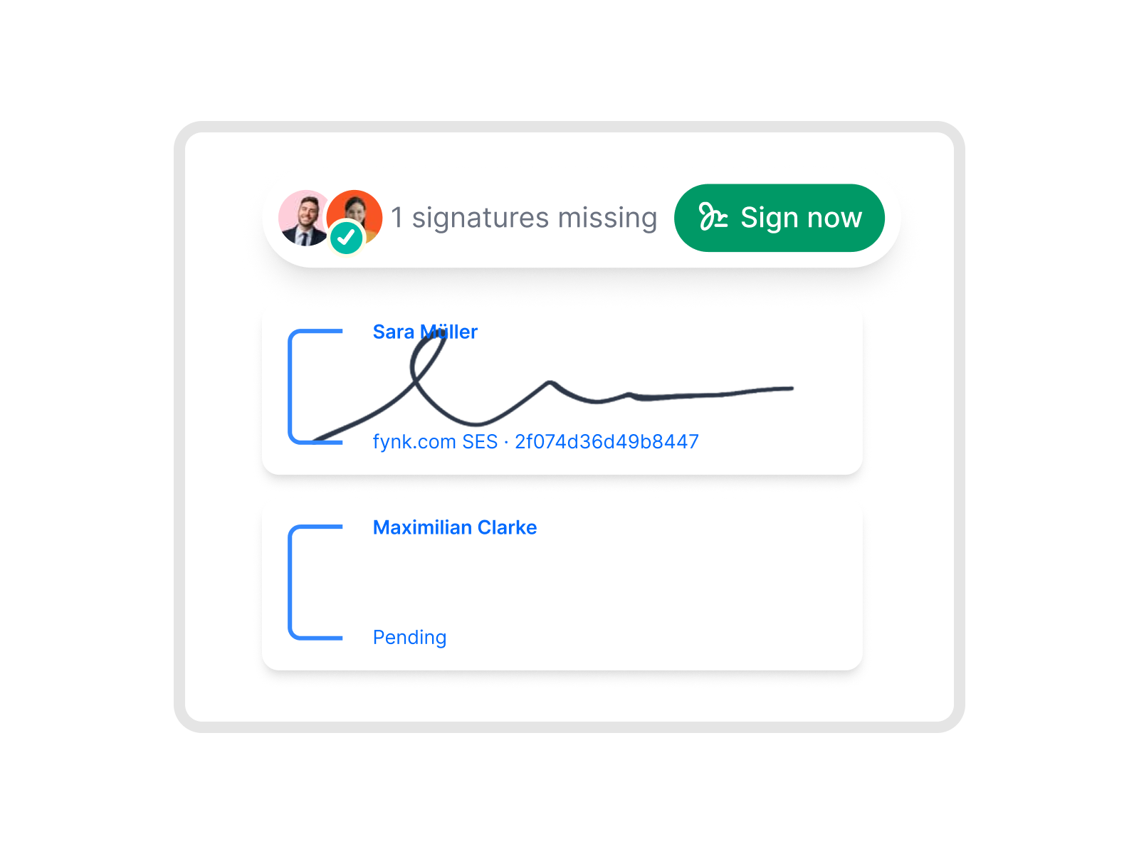 Signature tracking