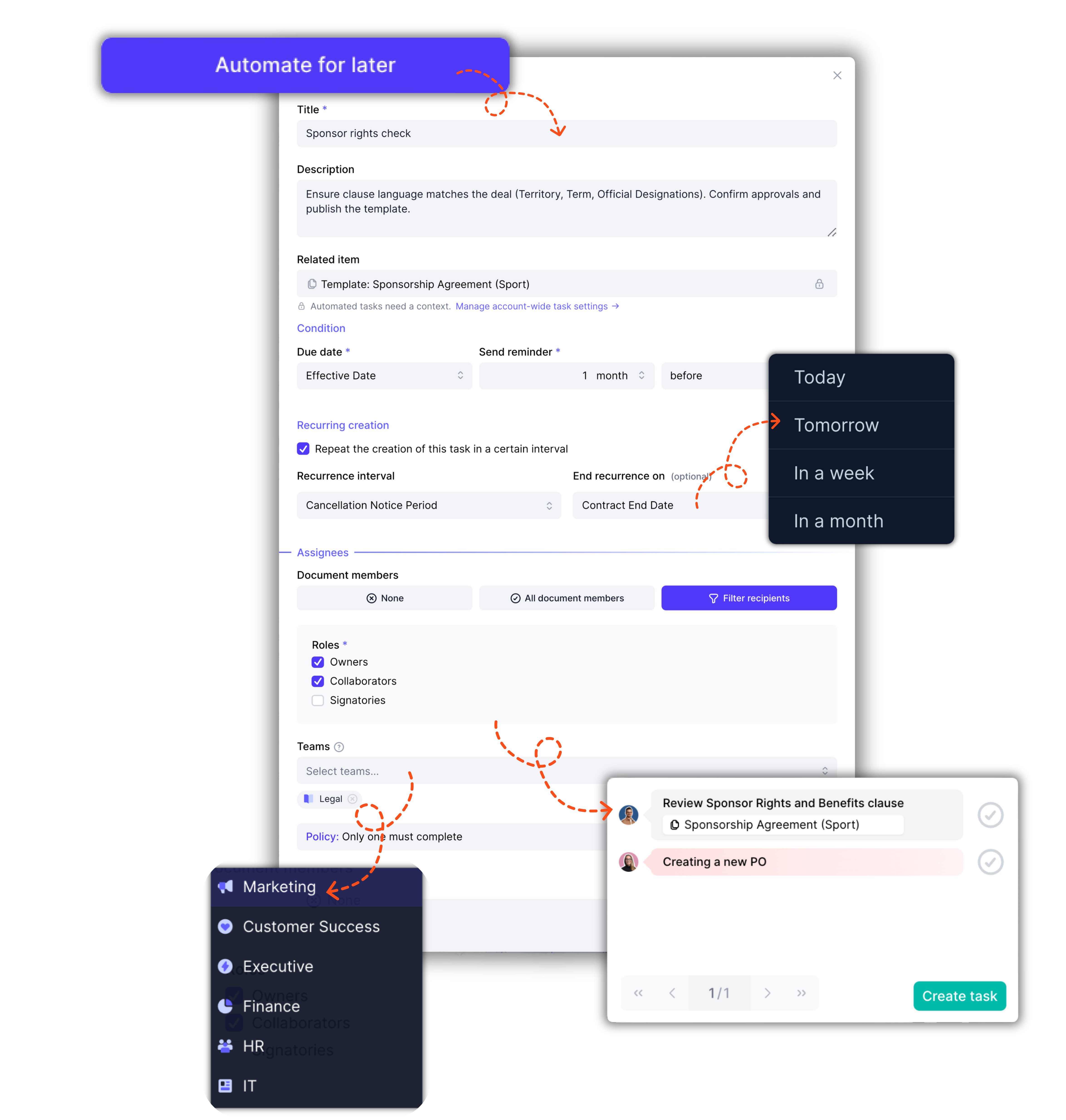 Task automation in fynk