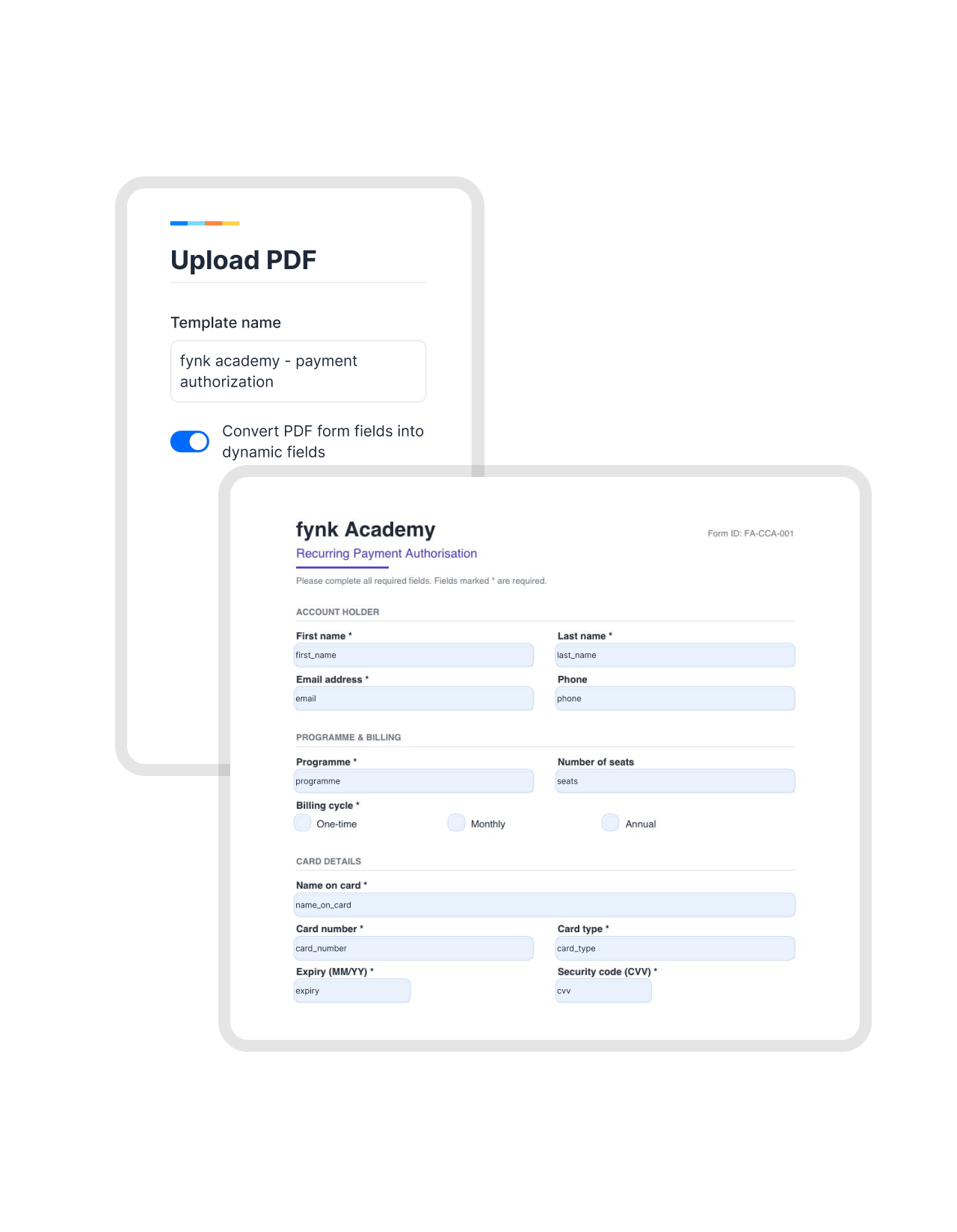 Turn a PDF form into fields that fill themselves.